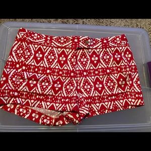 J Crew City Fit Stretch Size 6 Shorts Red & White